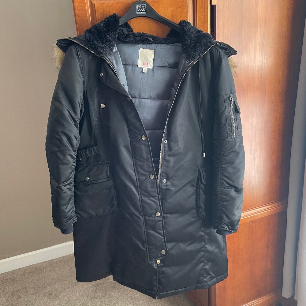 Black hooded, JLo Winter Coat